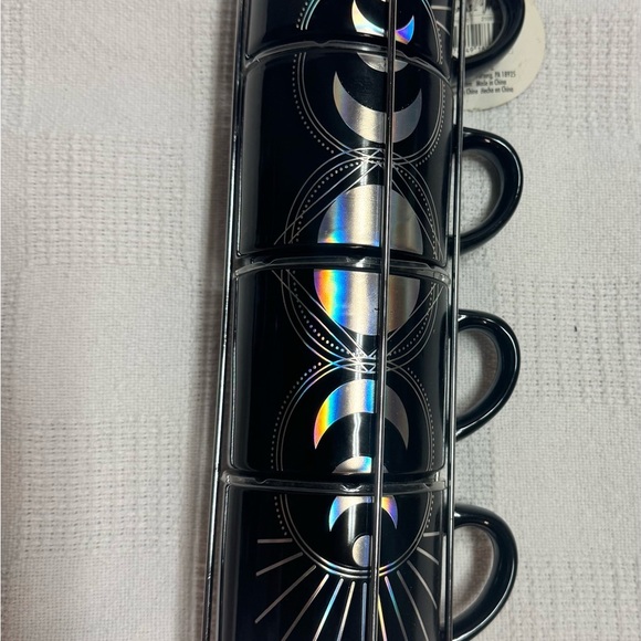 Black and Silver Moon Phase Stacking Mugs - Picture 3 of 6